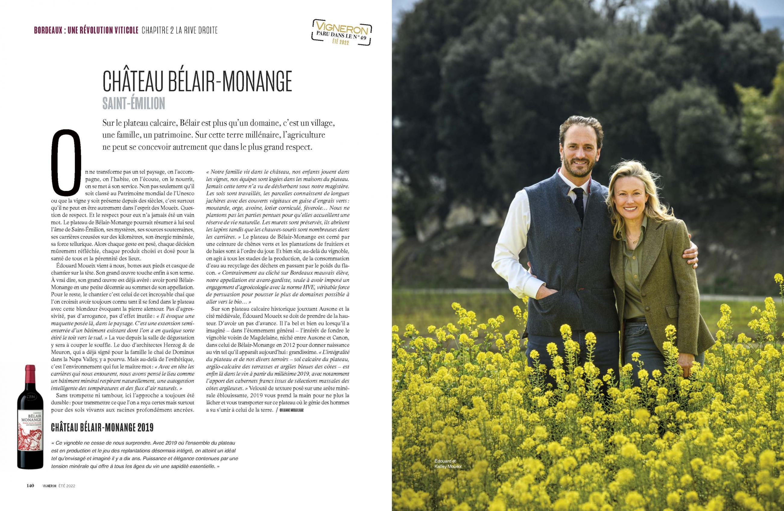 Vigneron Magazine - Leif Carlsson : Edouard & Kelley Moueix à Bélair-Monange